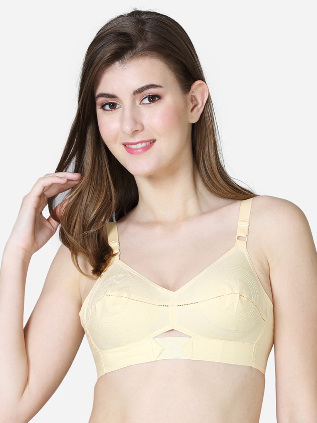 

VStar Nude-Coloured seamed Non-Padded Cotton Bra