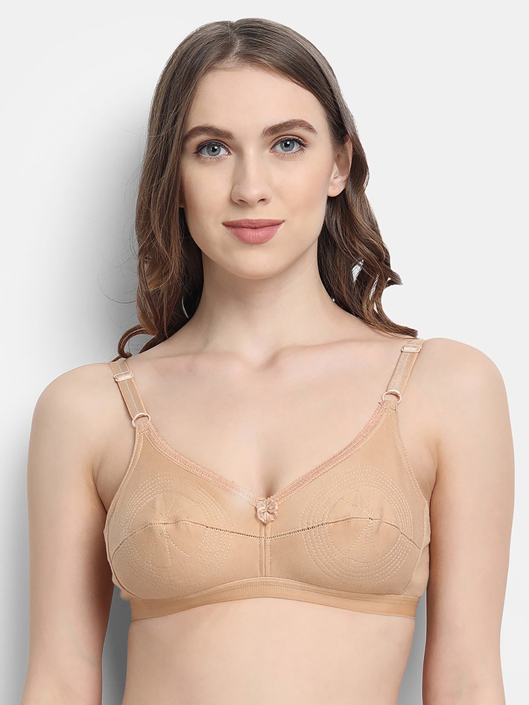 

VStar Nude-Coloured seamed Non-Padded Cotton Bra