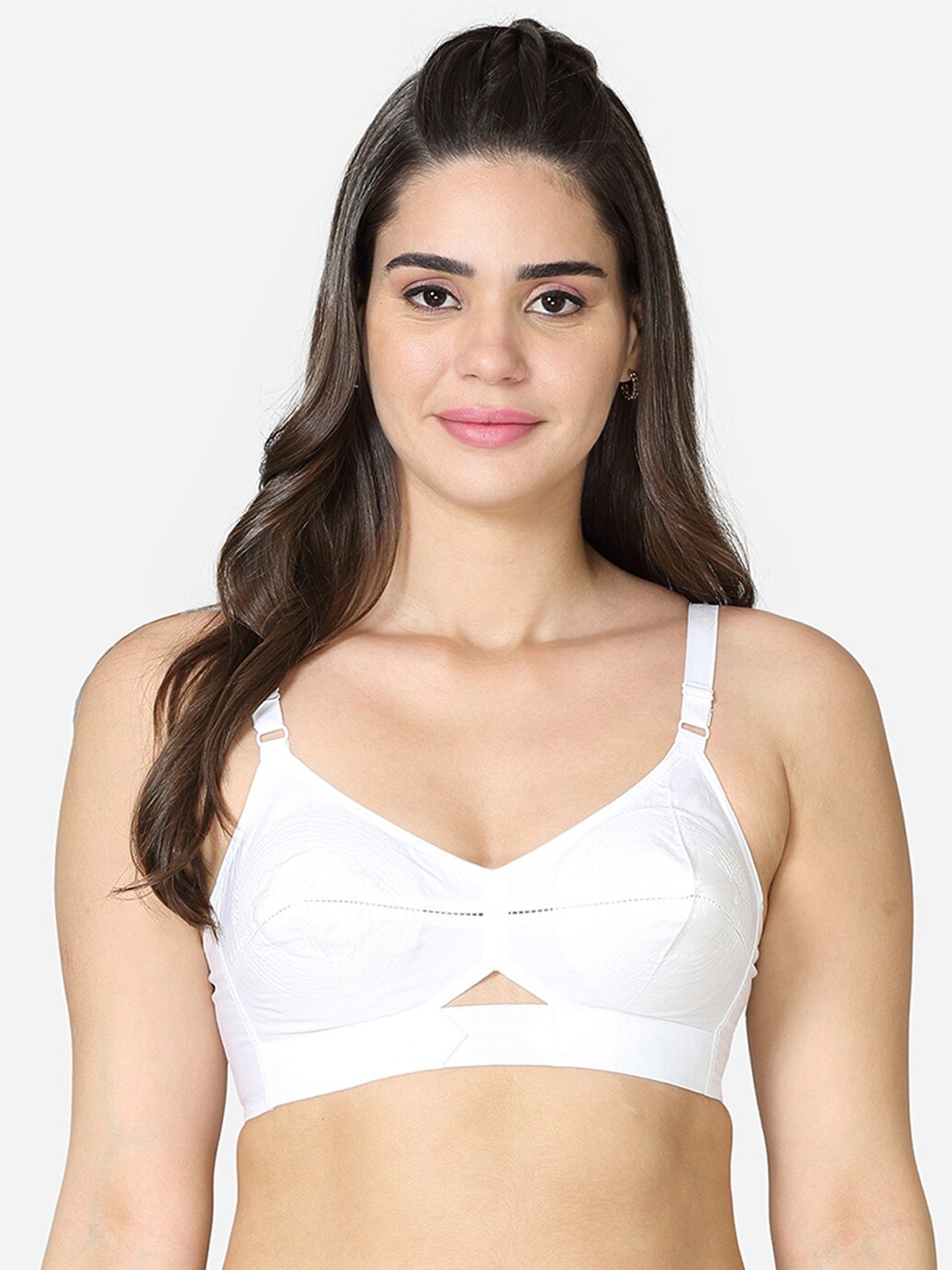 

VStar White Seamed Non-padded Cotton Bra