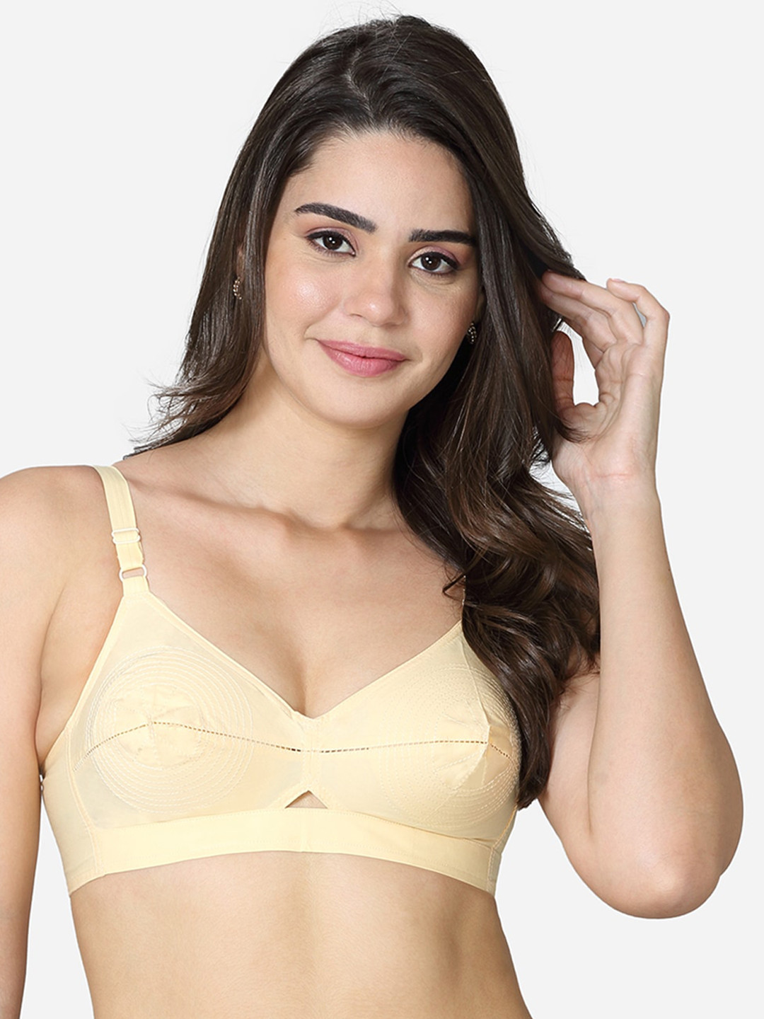 

VStar Nude-Coloured Single layered seamed Cotton Bra