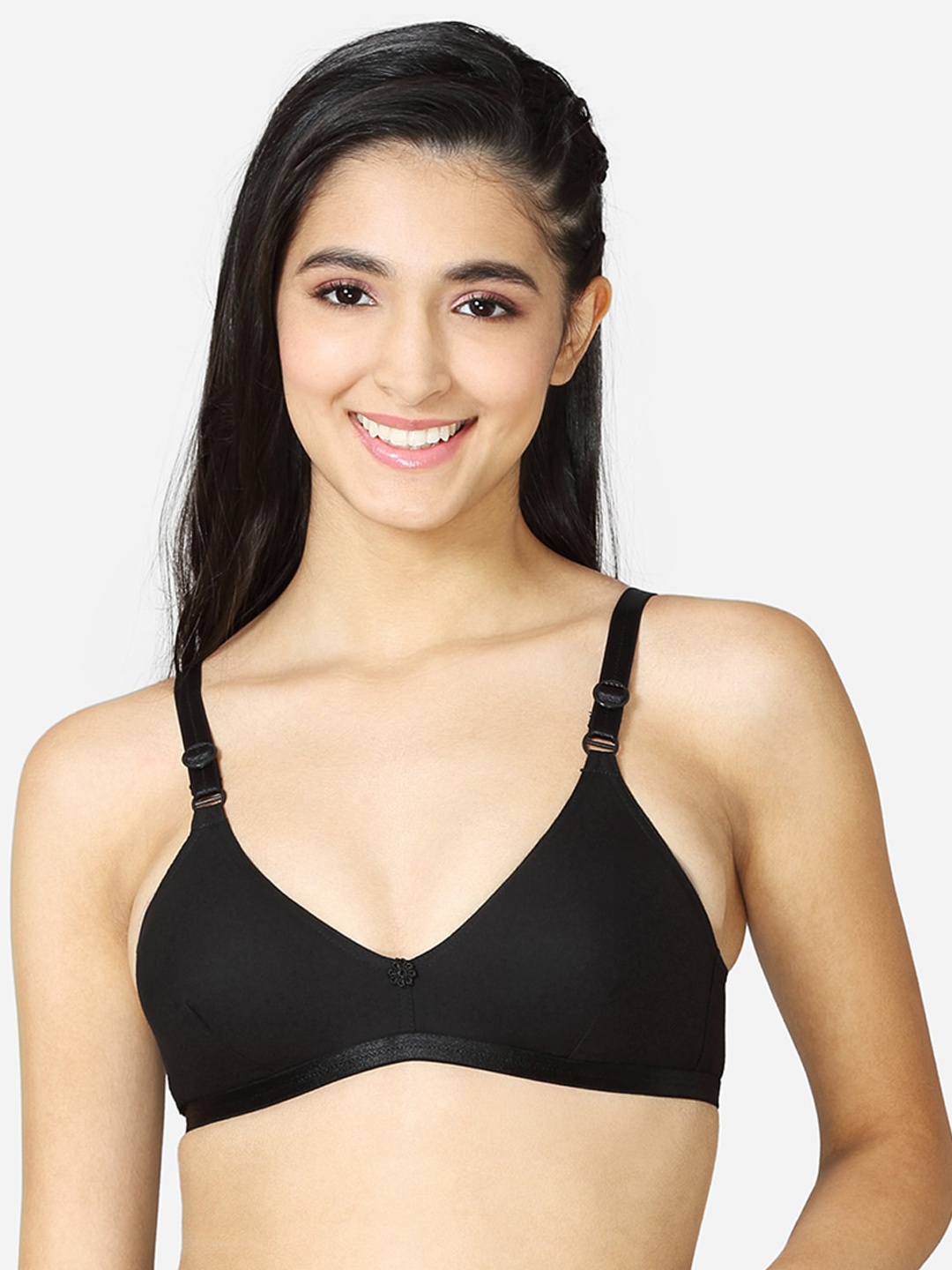 

VStar Black Seamed single layered darted cup Cotton Bra