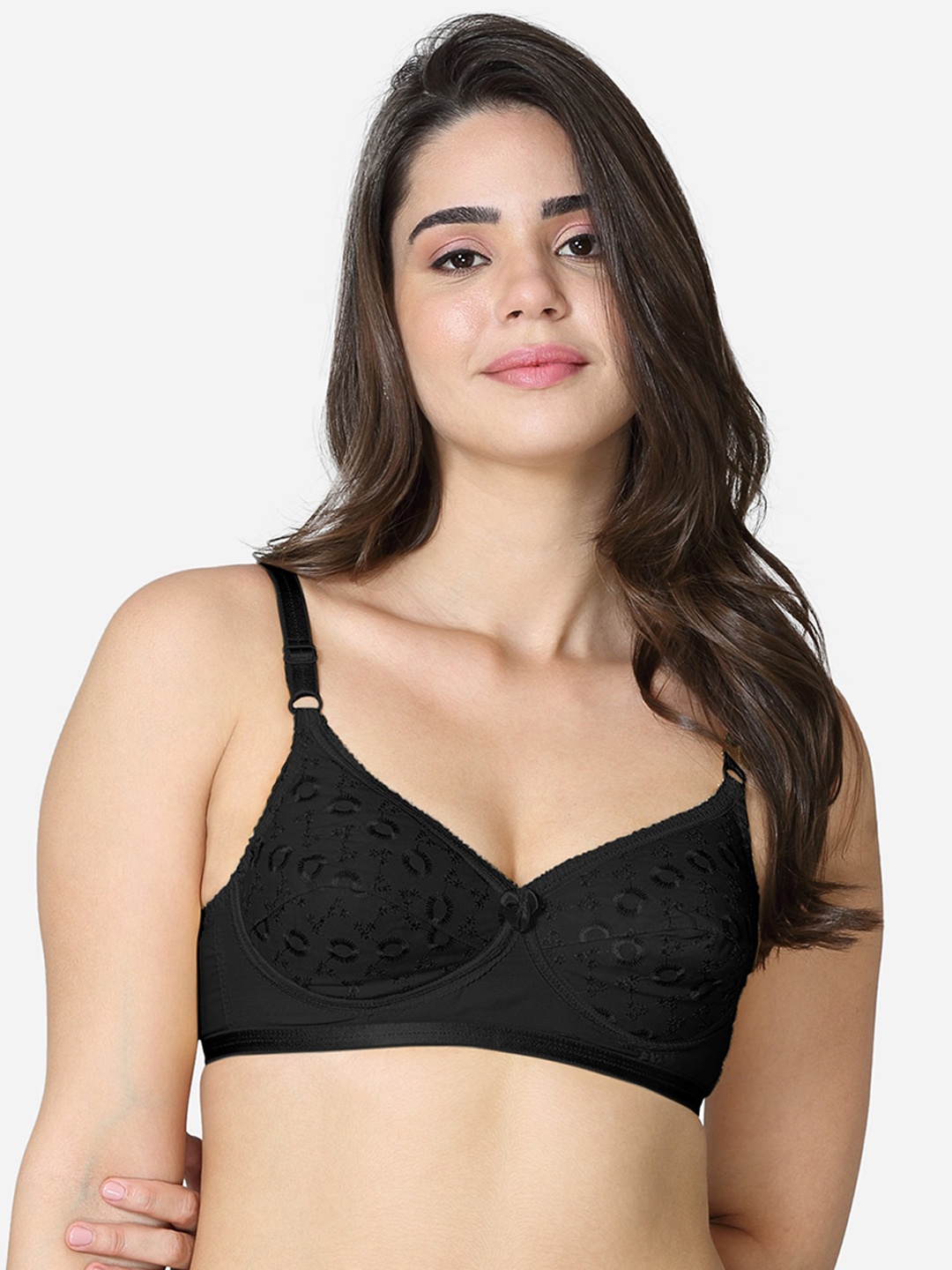 

VStar Black Solid Non Padded & Non Wired Bra