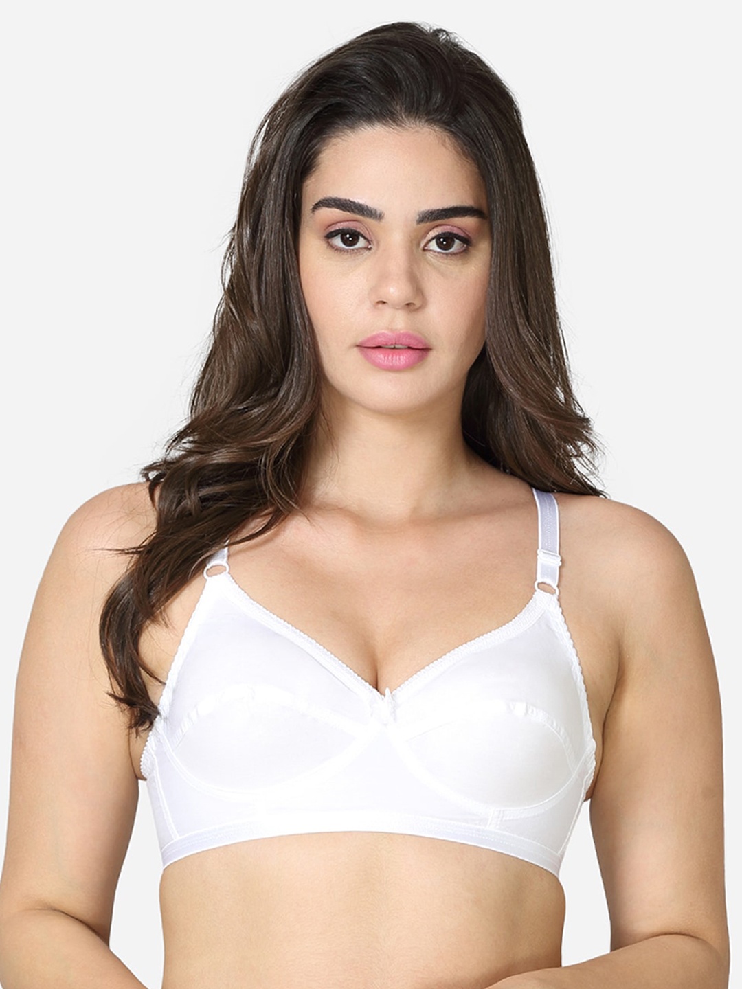 

VStar White Solid Non Padded & Non Wired Bra