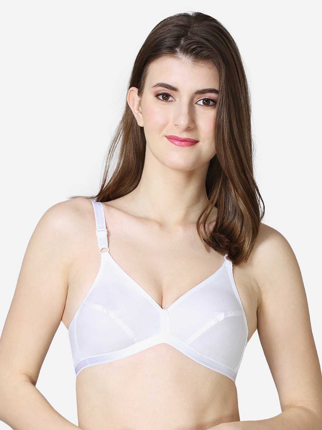 

VStar White Solid Non Padded & Non Wired Bra