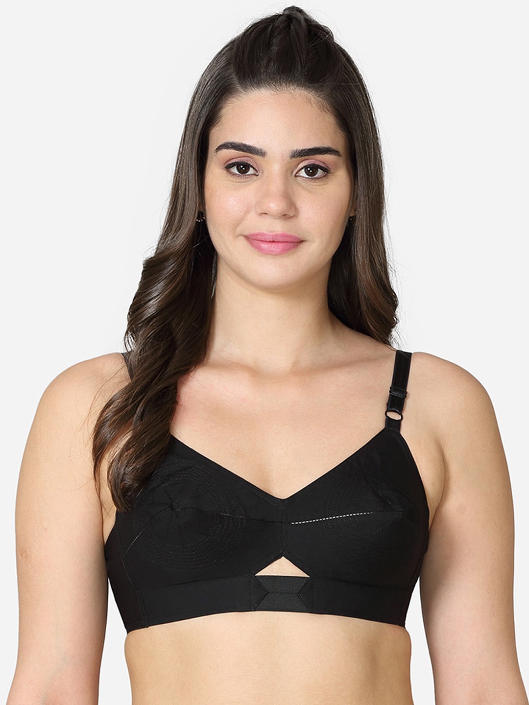 

VStar Black Solid Non Padded & Non Wired Bra