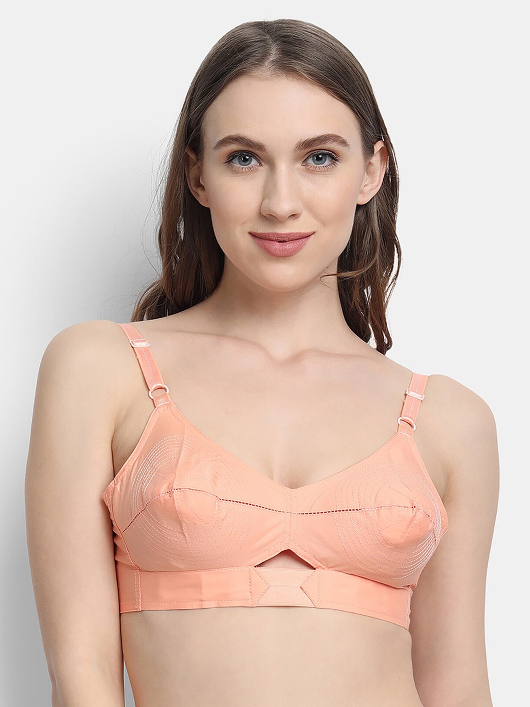 

VStar Peach-Coloured Solid Non Padded & Non Wired Bra