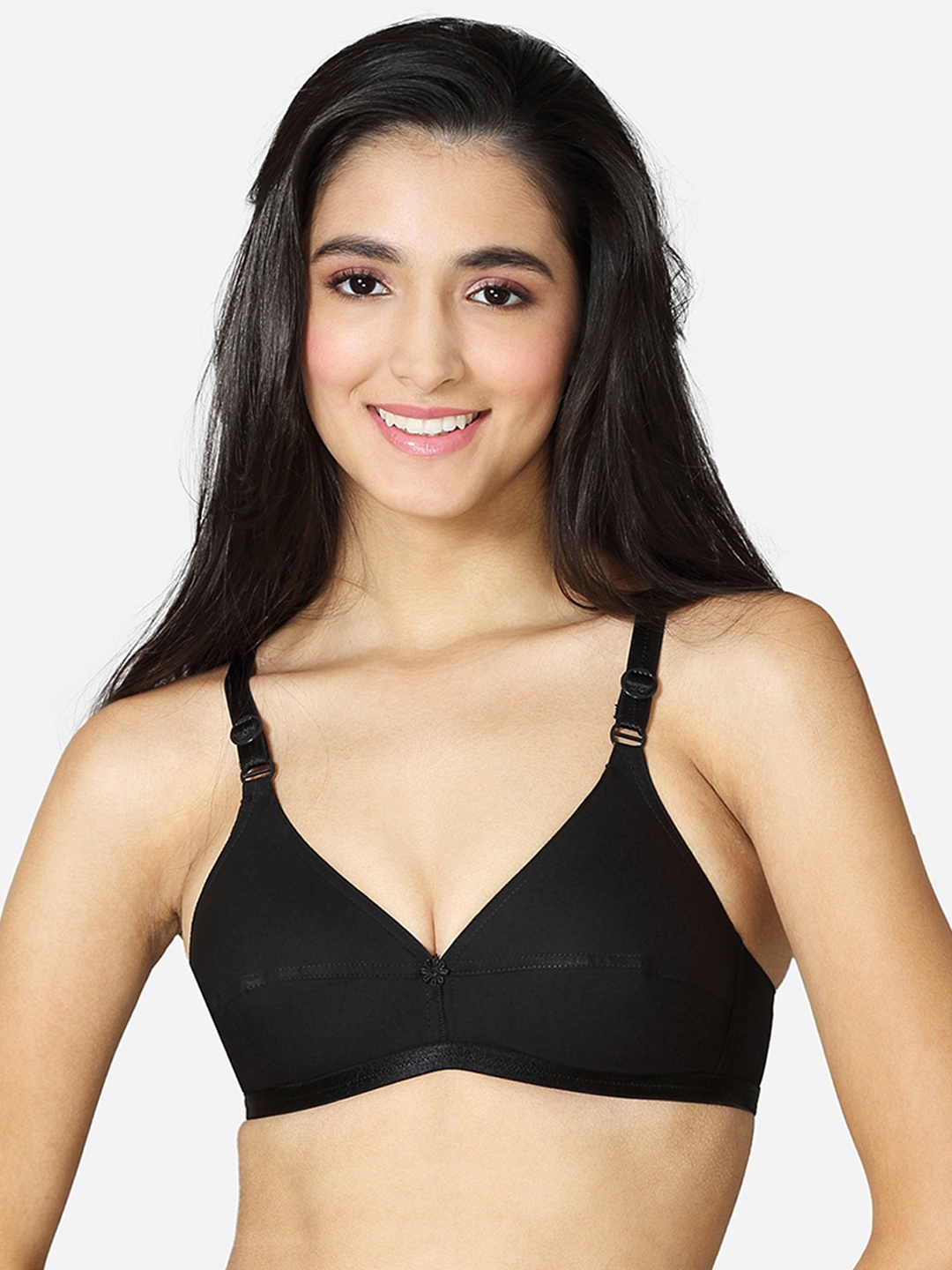 

VStar Black Solid Non Padded & Non Wired Bra