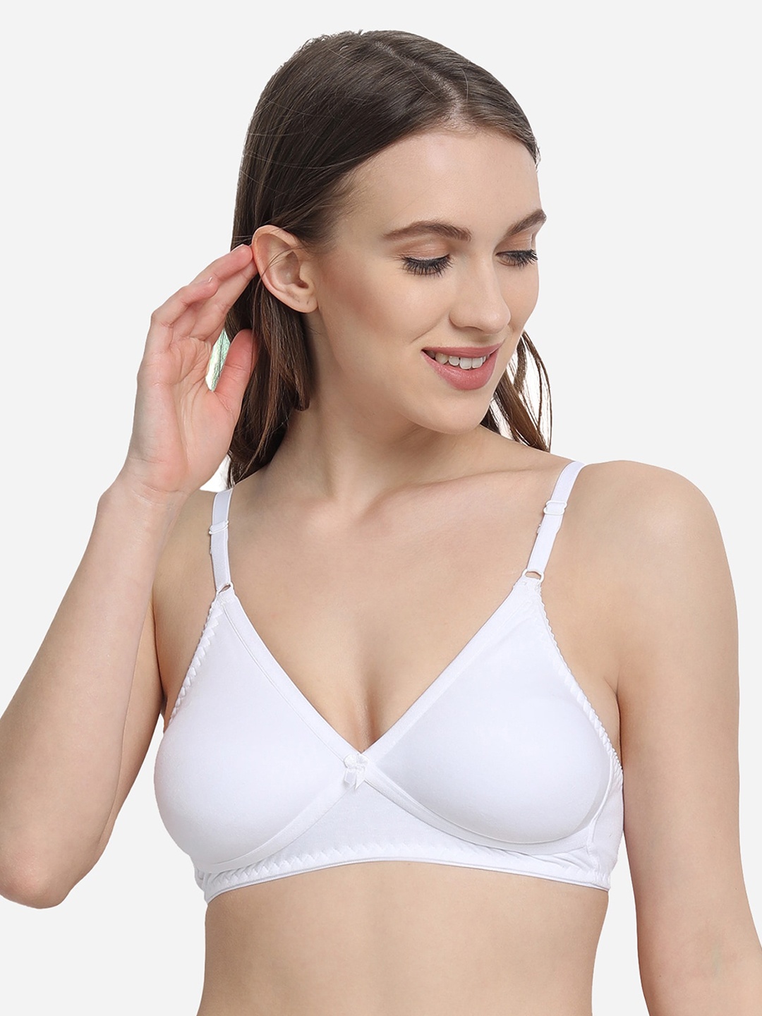 

VStar White Solid Non Padded & Non Wired Bra