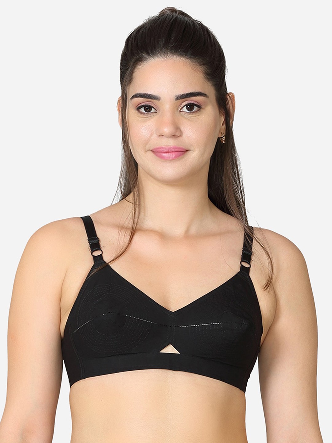 

VStar Black Solid Non Padded & Non Wired Bra