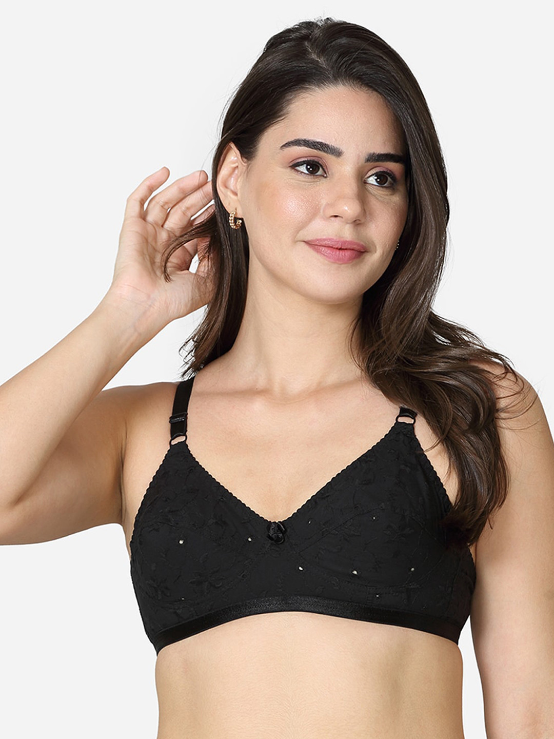 

VStar Black Floral Non Padded & Non Wired Bra
