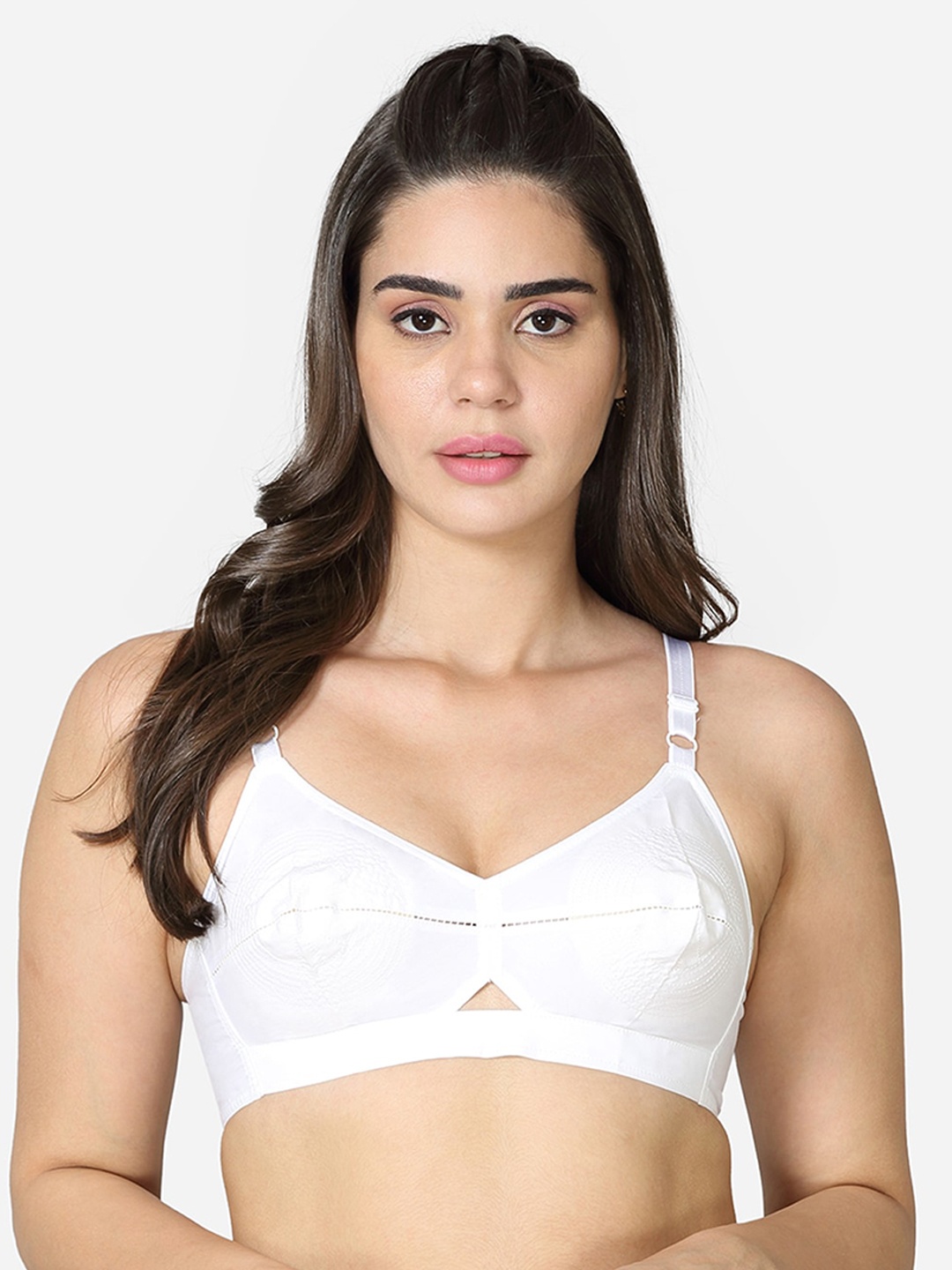 

VStar White Non Padded Non-Wired Everyday Bra-ROSEUBACK-B