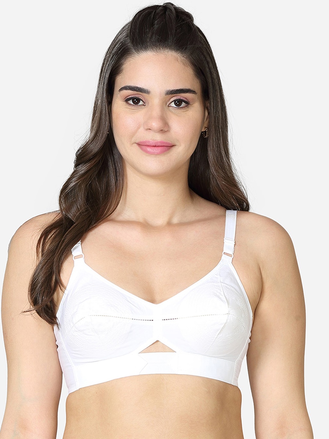 

VStar White Non Padded Non-Wired Everyday Bra-QUEENUBACK-C