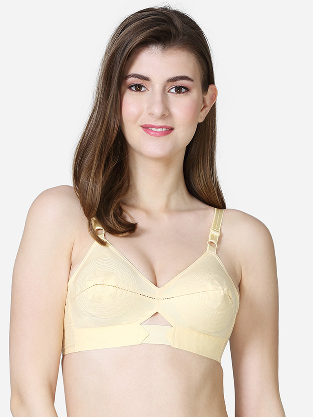 

VStar Nude-Coloured Non Padded Non-Wired Everyday Bra-QUEENUBACK-D