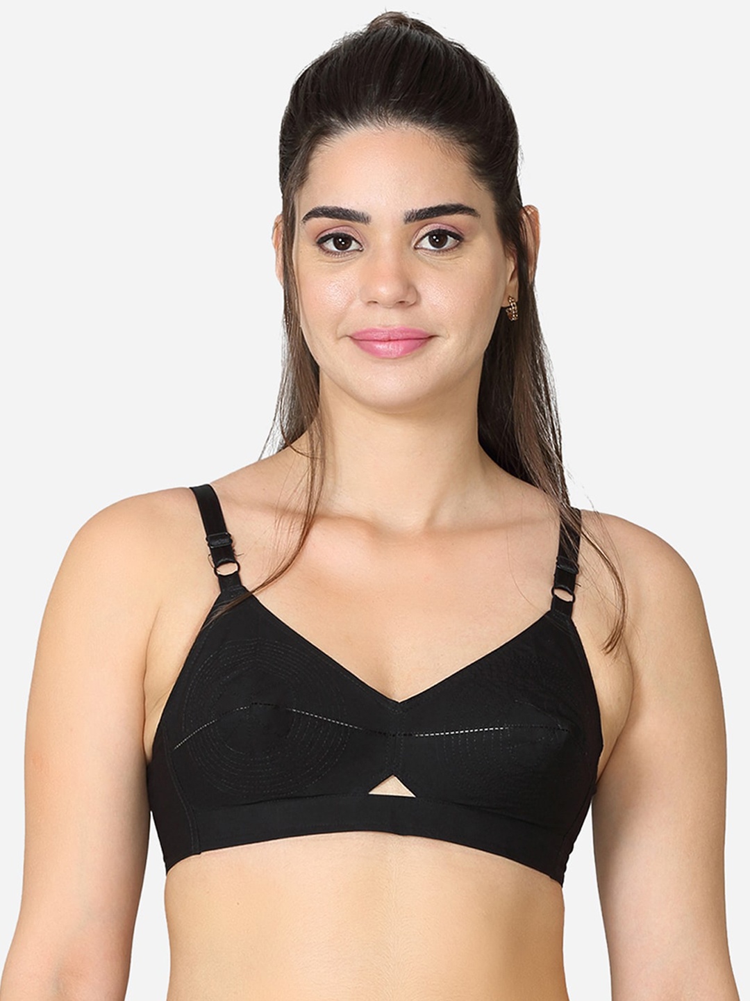

VStar Black Non Padded Non-Wired Everyday Bra-ROSEUBACK-C