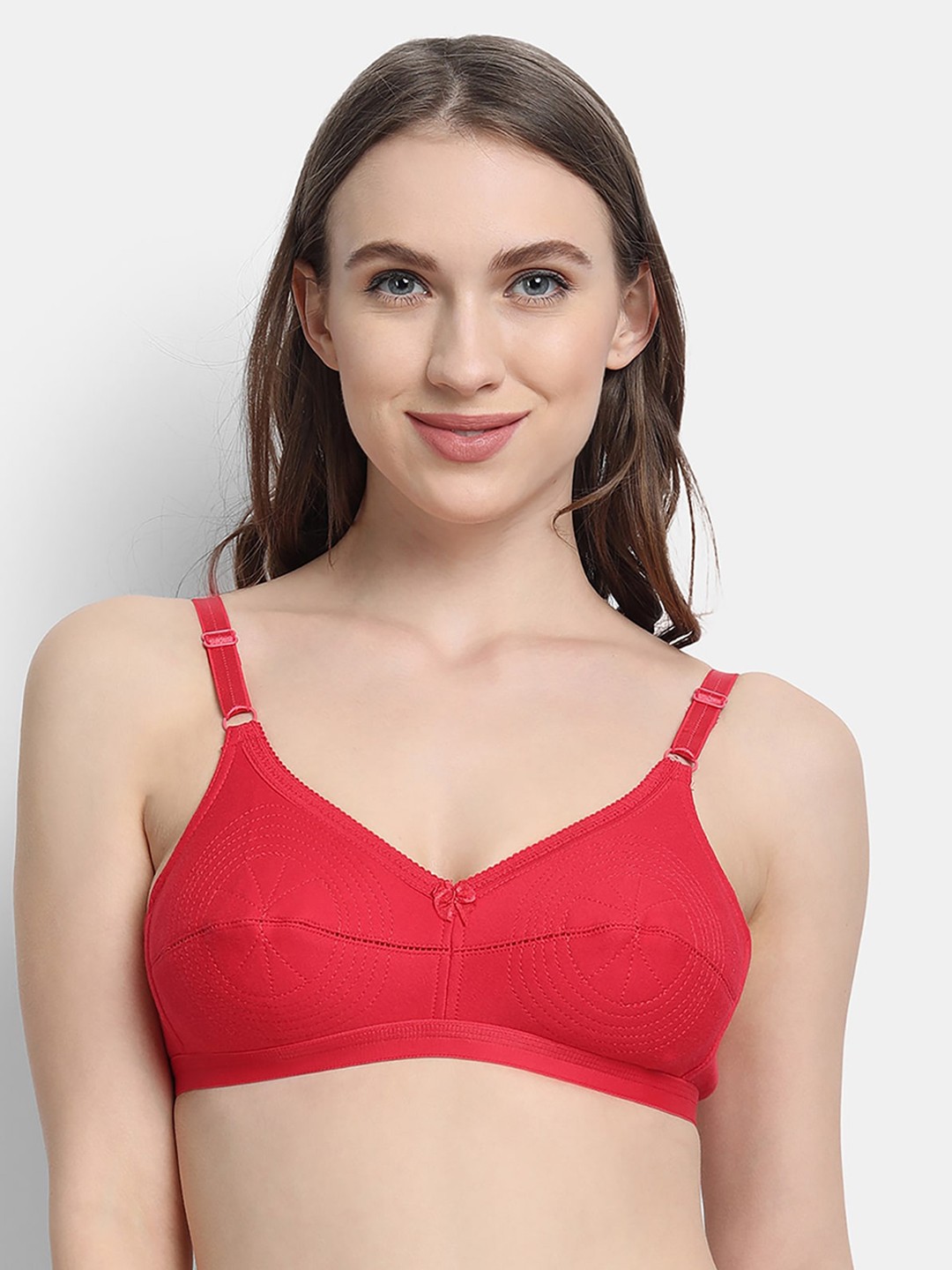 

VStar Red Non Padded Non-Wired Everyday Bra-ZIA-B-RED