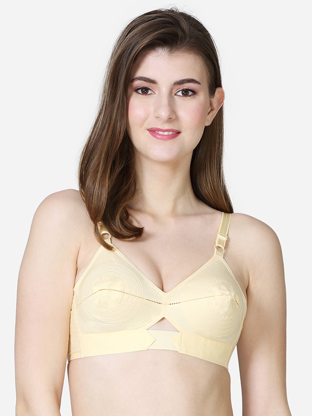 

VStar Nude-Coloured Non Padded Non-Wired Everyday Bra-QUEENUBACK-B