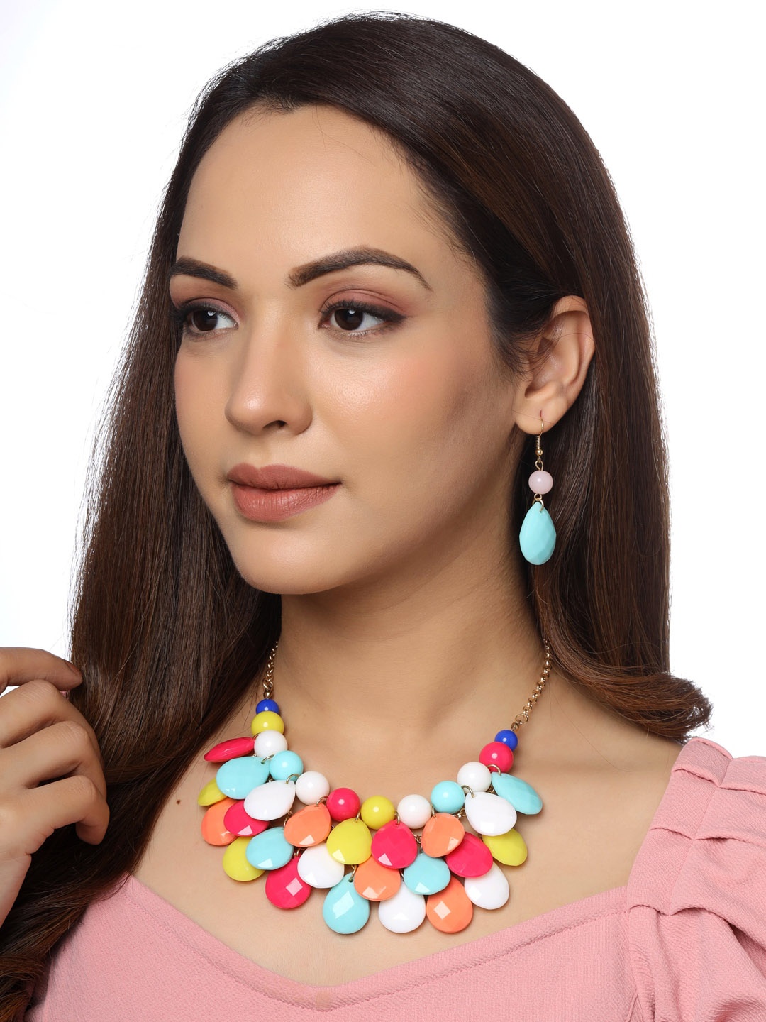 

Unwind by Yellow Chimes Gold-Toned & Blue Beaded Jewellery Set