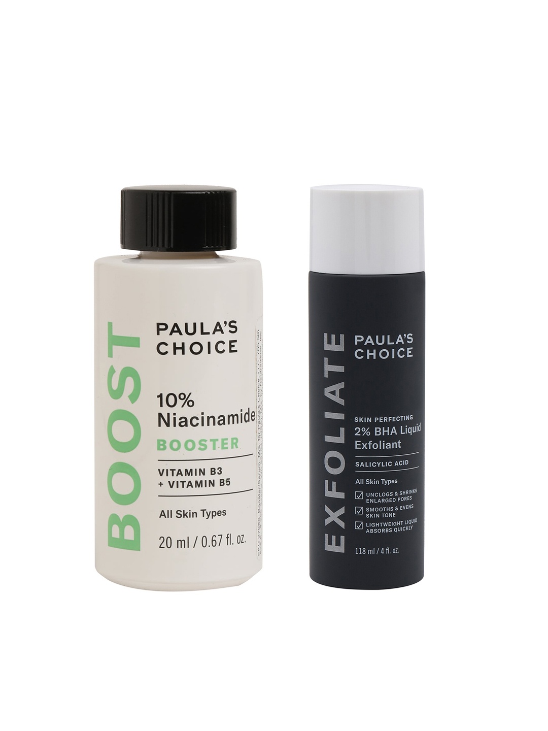 

Paulas Choice Set of Skin Perfecting Exfoliant Liquid 118 ml & Niacinamide Booster 20 ml, White