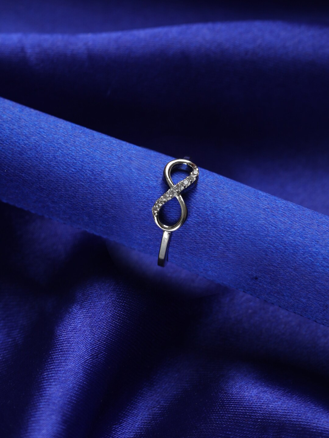 

SHEER by Priyaasi 925 Sterling Silver AD-Studded Adjustable Finger Ring