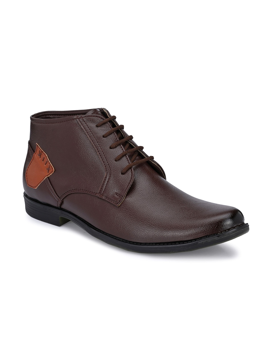 

John Karsun Men Brown Solid Synthetic Leather Formal Boots