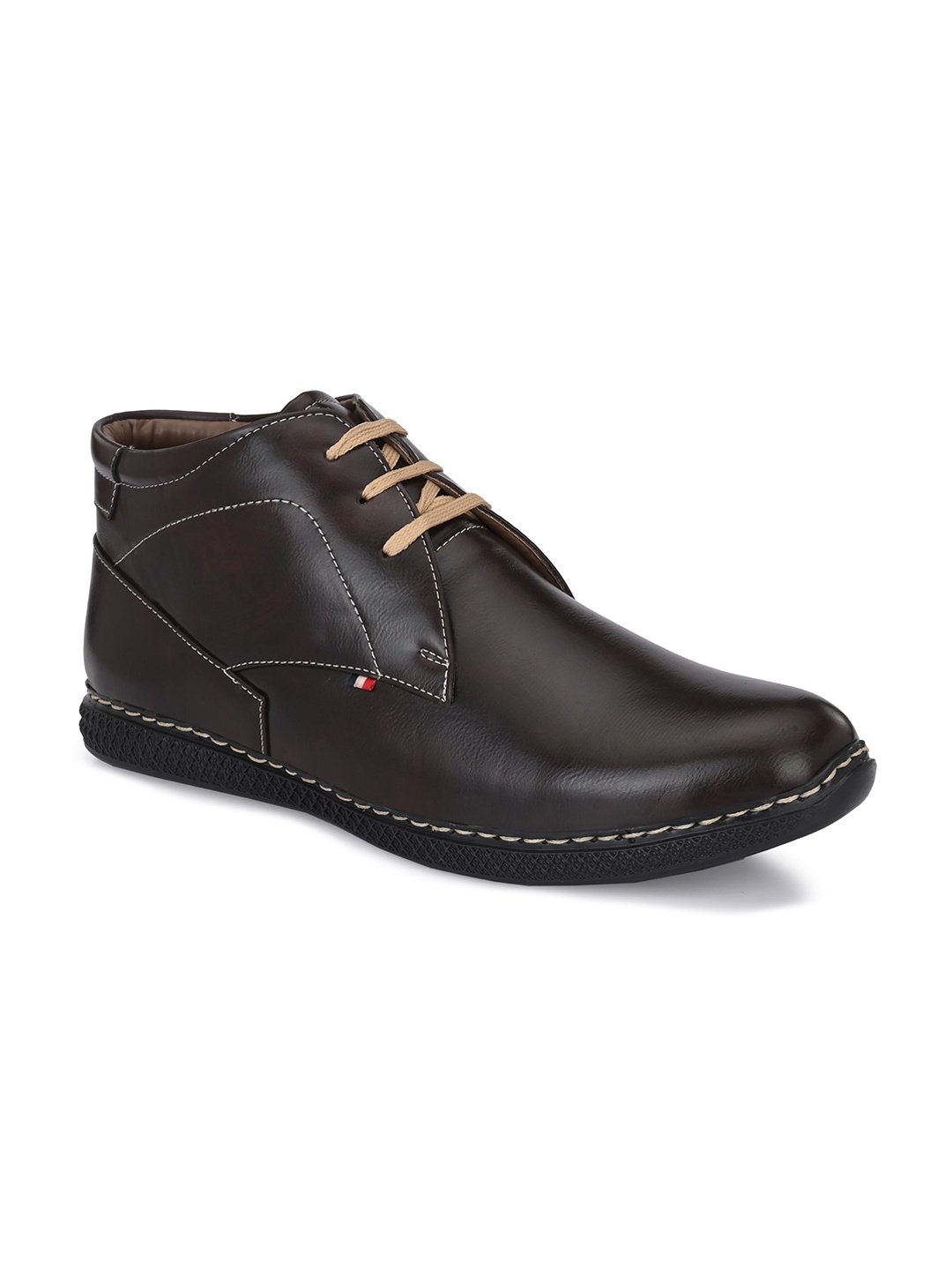 

John Karsun Men Brown Solid Lace-Up Boots
