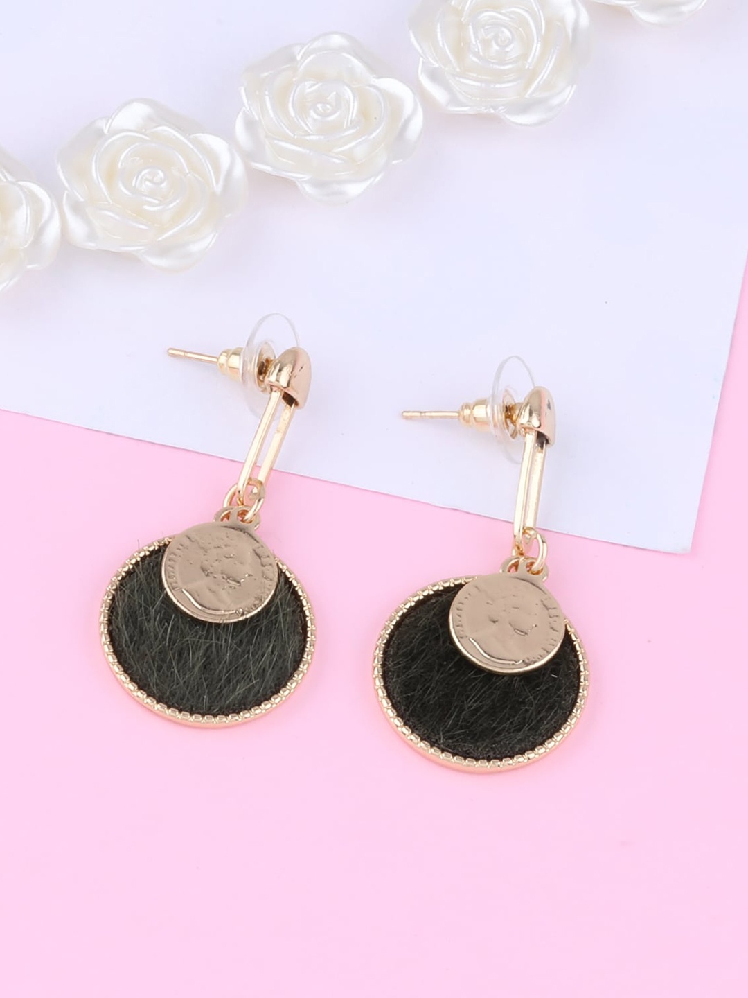 

Silver Shine Gold Plated Contemporary Drop Earrings