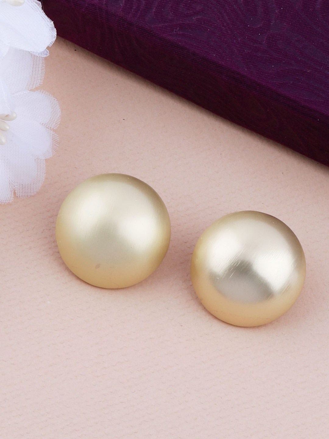 

Silver Shine Gold-Toned Contemporary Studs Earrings