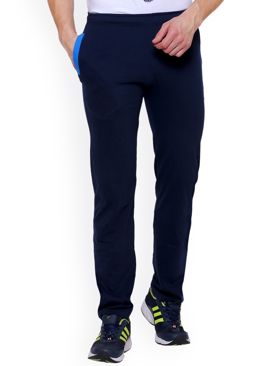 

DYCA Men Navy Blue Solid Regular Fit Cotton Track Pant