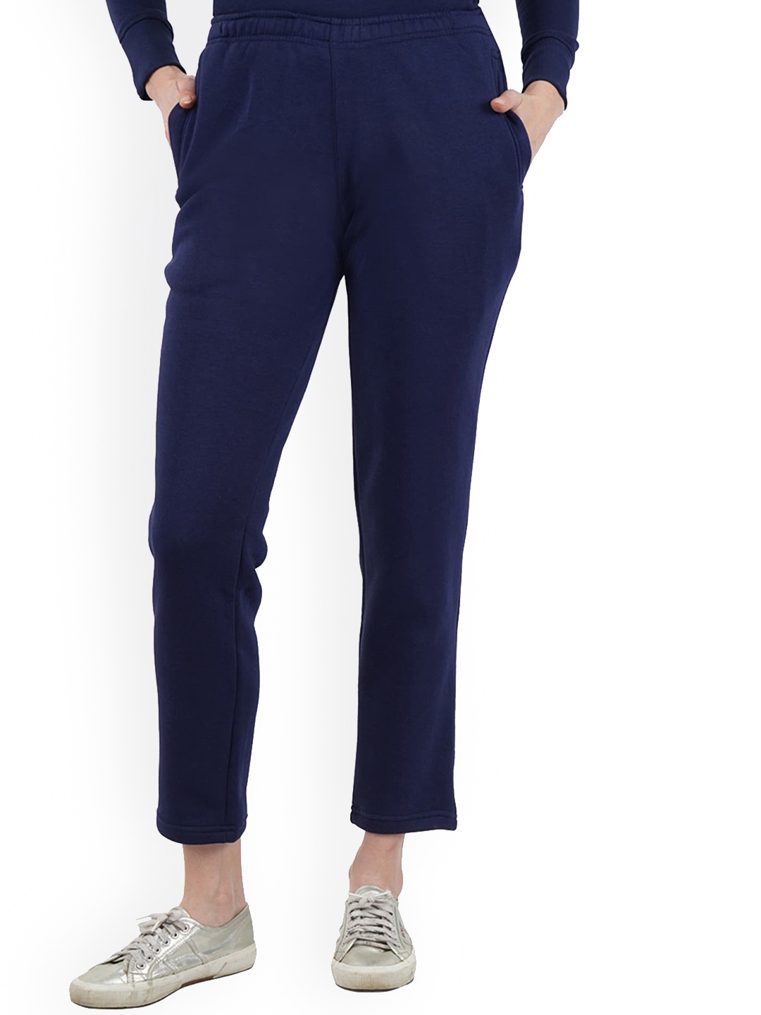 

DYCA Women Navy Blue Solid Regular Fit Cotton Track Pant