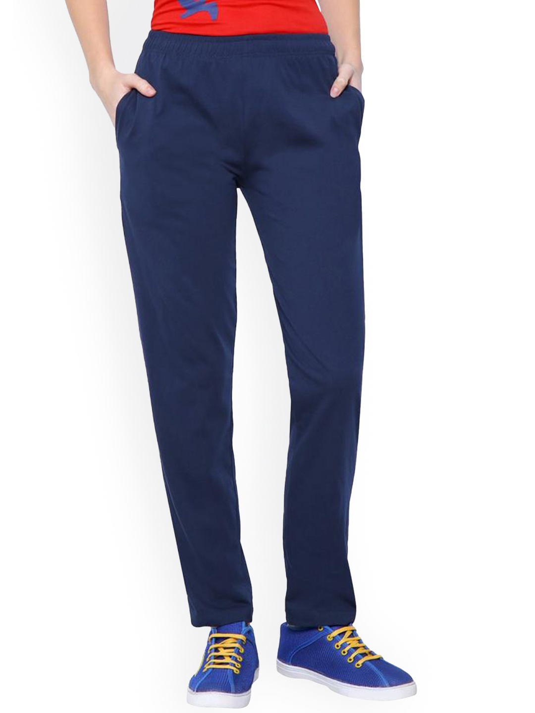 

DYCA Women Blue Solid Regular Fit Cotton Track Pant
