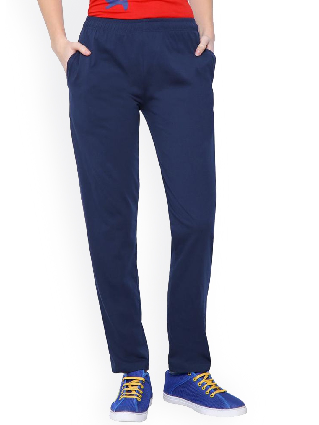 

DYCA Women Blue Solid Regular Fit Cotton Track Pant