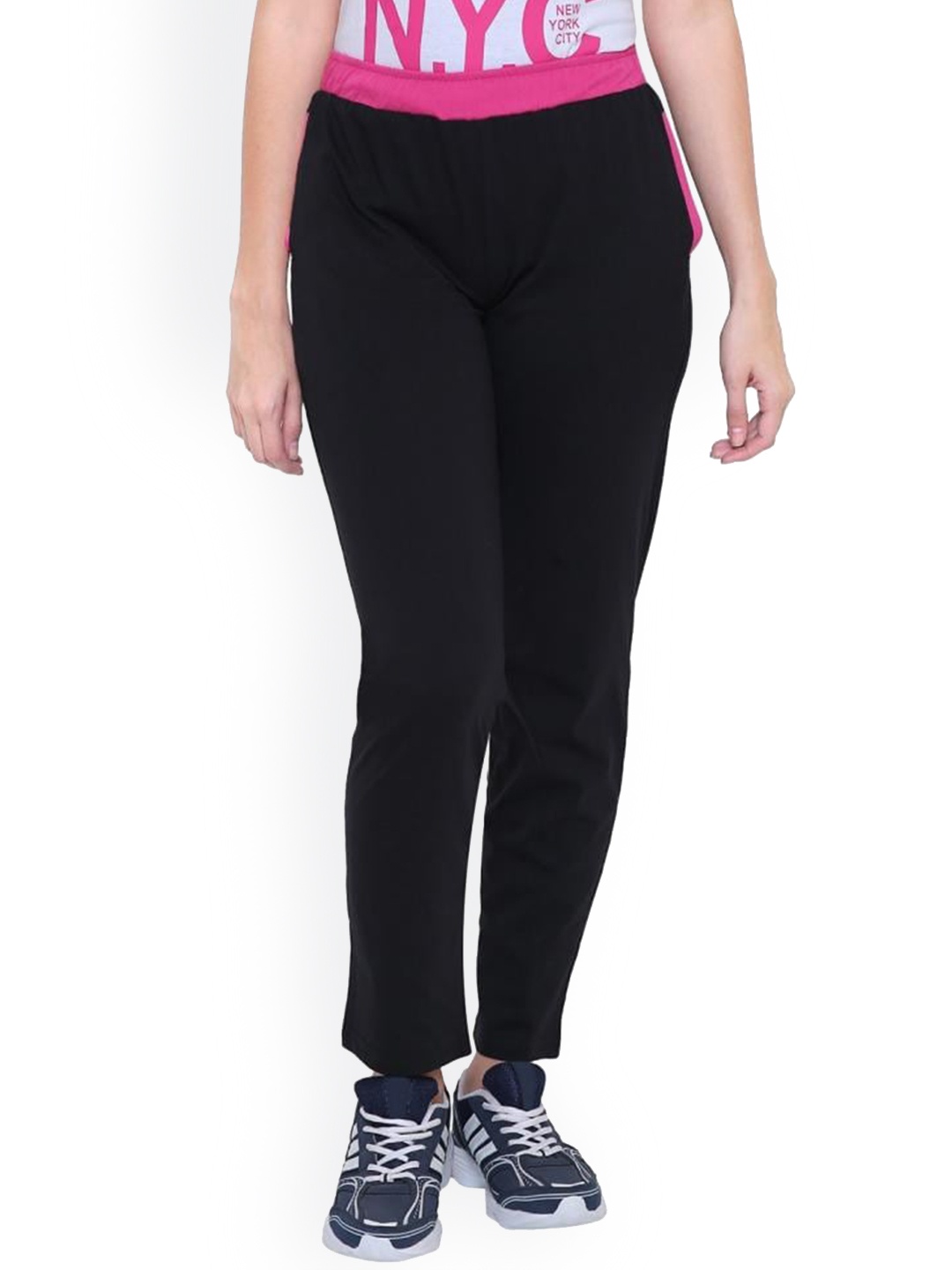 

DYCA Women Black Solid Regular Fit Cotton Track Pant