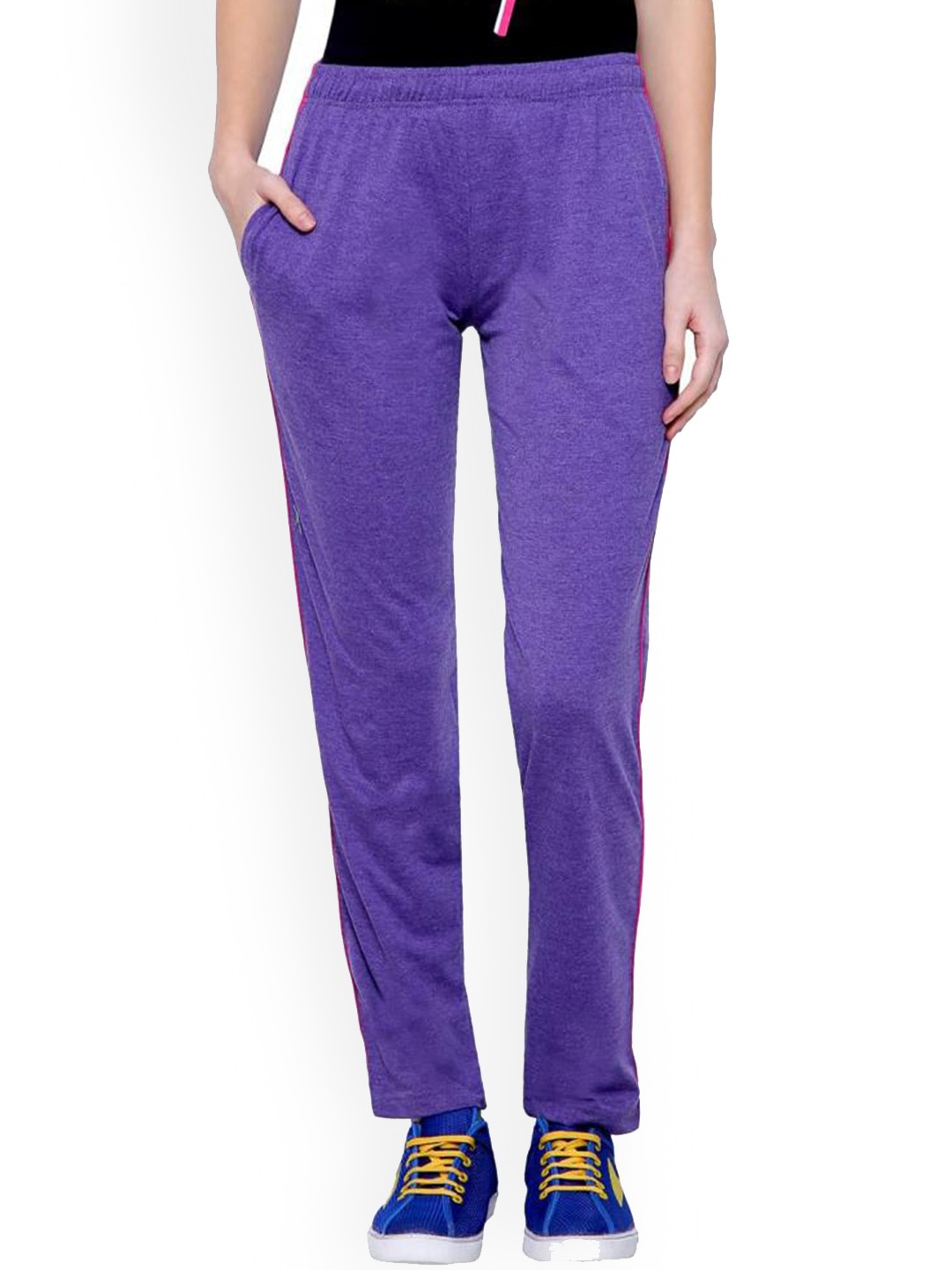

DYCA Women Purple Solid Regular Fit Cotton Track Pant