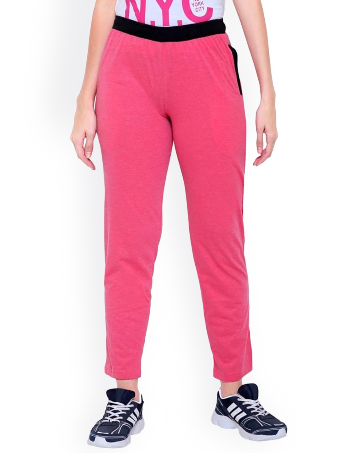 

DYCA Women Pink Solid Cotton Track Pants