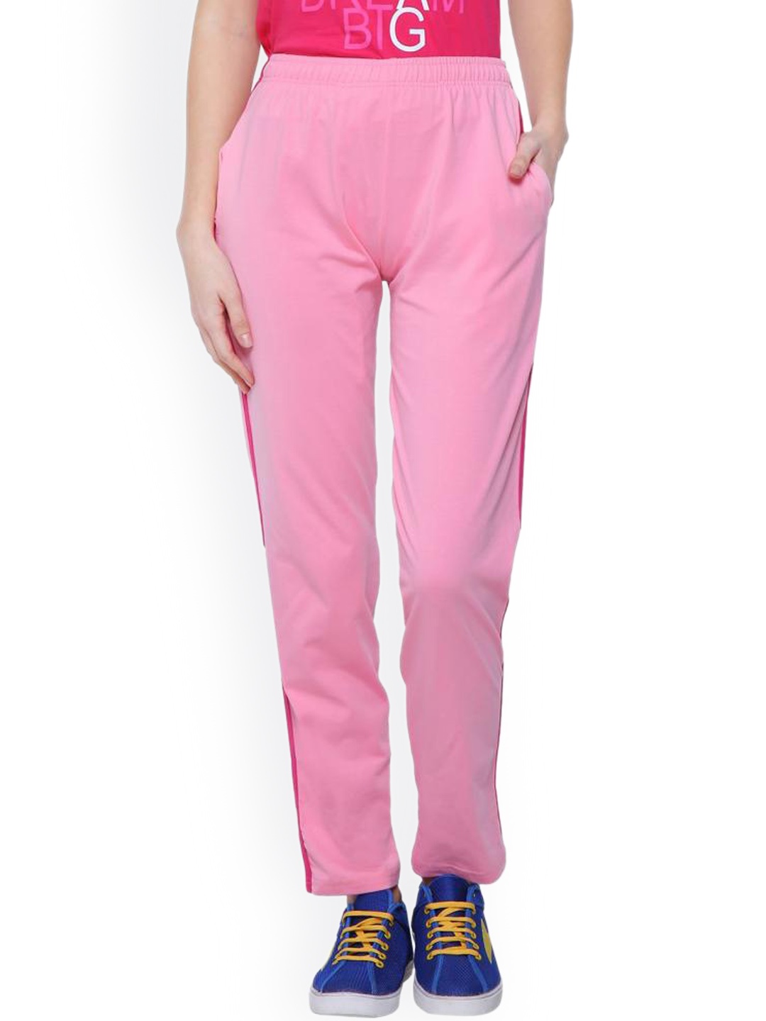 

DYCA Women Pink Solid Cotton Track Pants