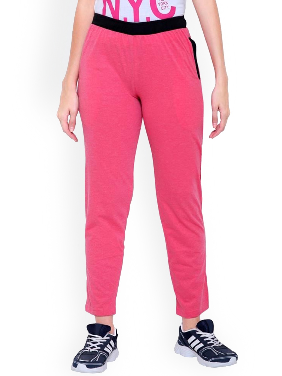 

DYCA Women Pink Solid Cotton Track Pants