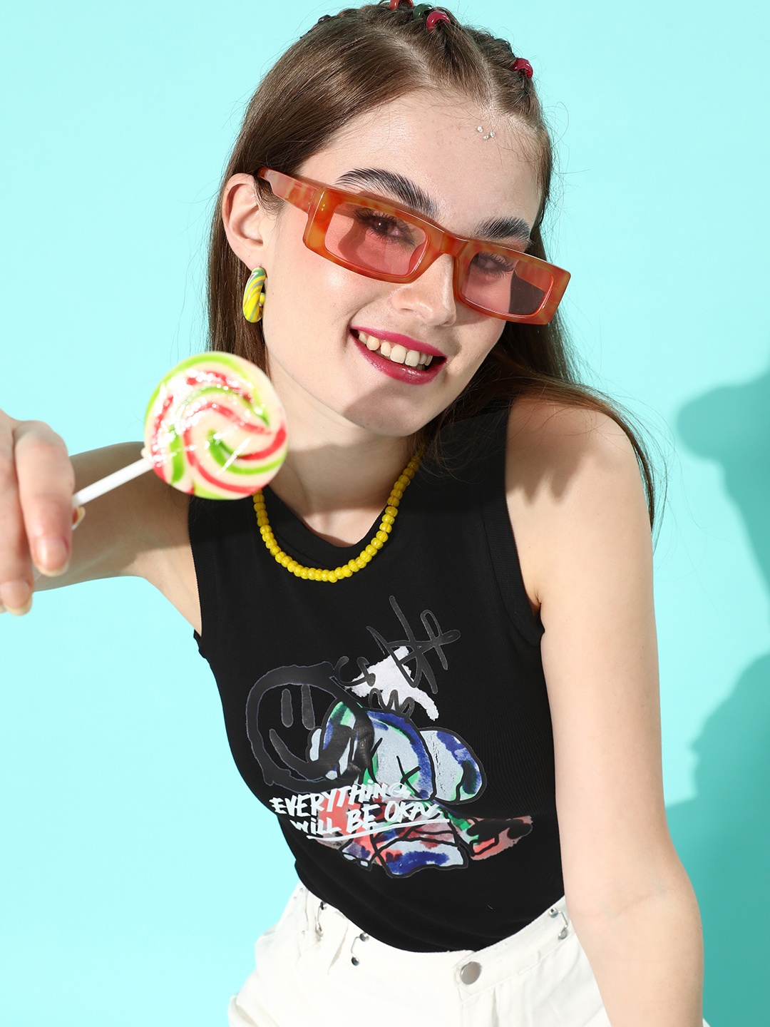 

Stylecast X Hersheinbox Black Typography Seriously Silly Top