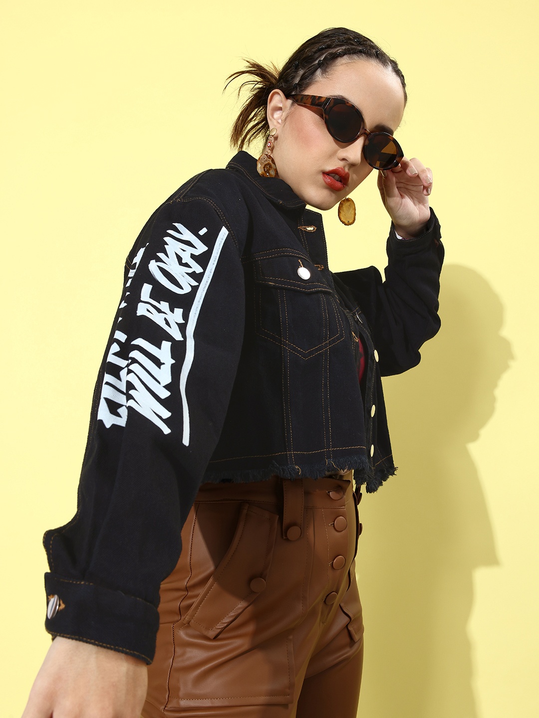 

Stylecast X Hersheinbox Women Black Typography Kidult Kitsch Jacket