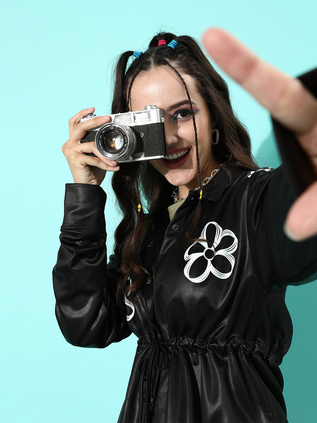 

Stylecast X Hersheinbox Women Black Floral Kidult Kitsch Jacket