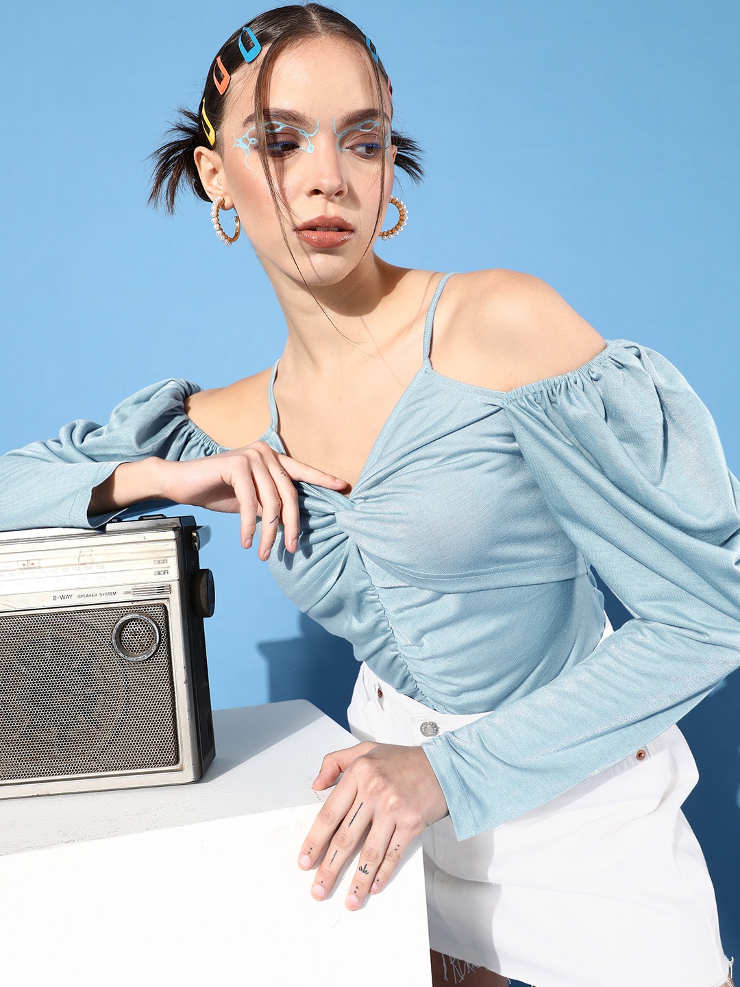 

Stylecast X Hersheinbox Stunning Green Solid Once Upon a Sleeve Top
