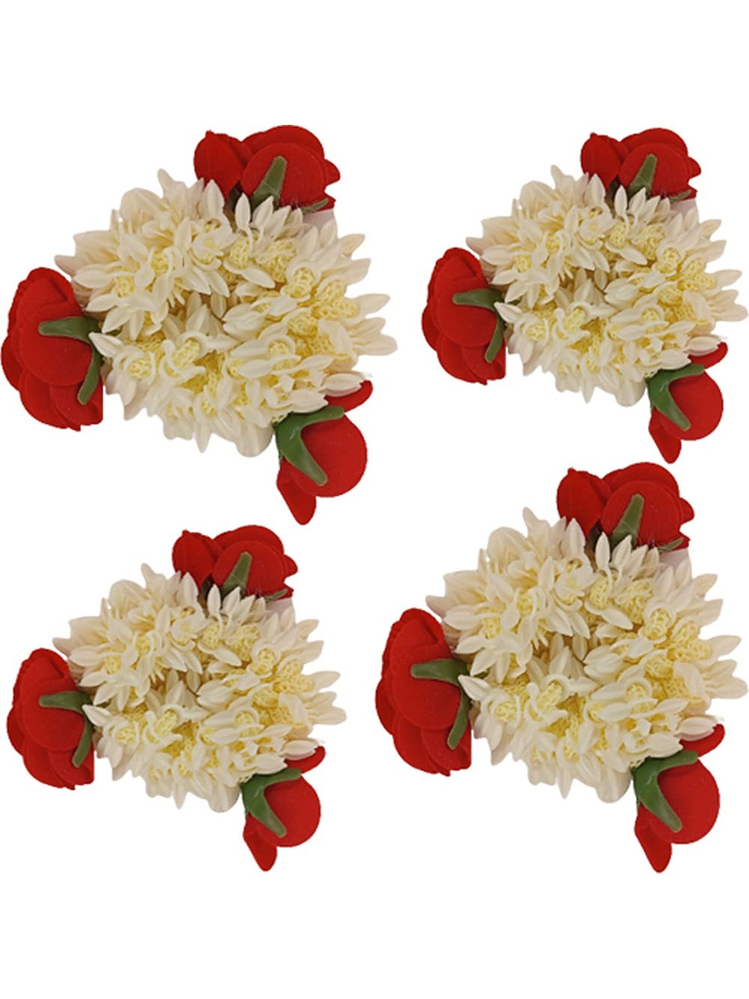 

DIAN Pack of 4 Women White & Red Ponytail Holders