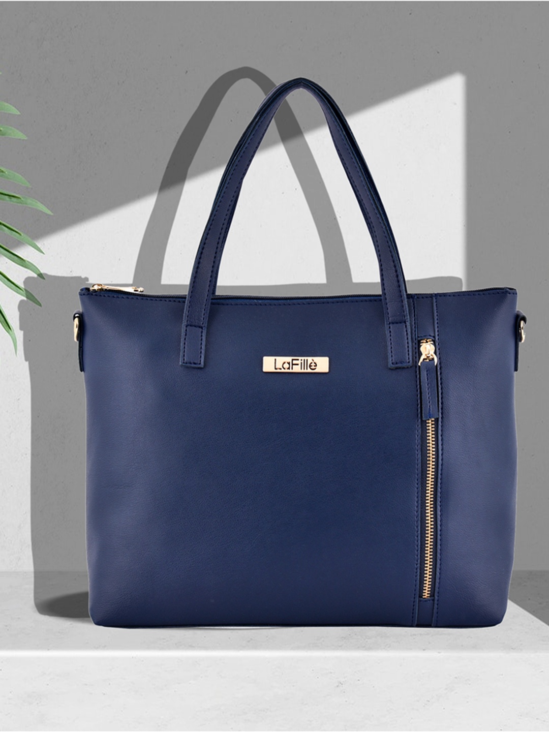 

LaFille Navy Blue Structured Handheld Bag