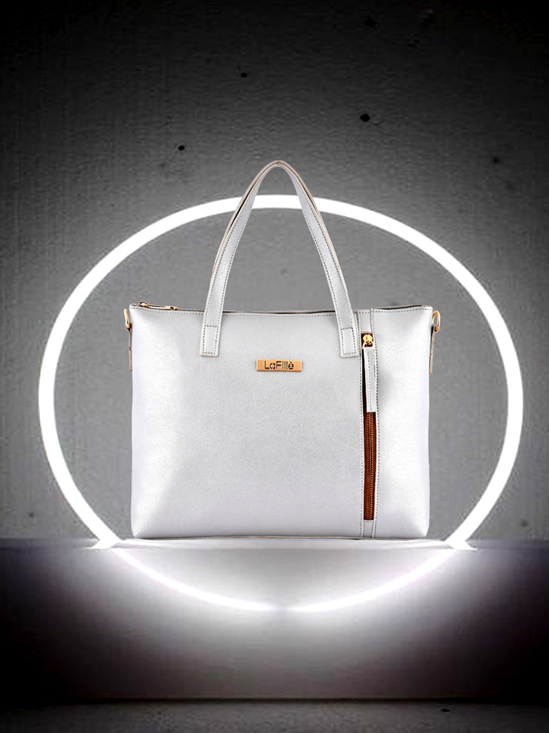 

LaFille Silver-Toned Shopper Handheld Bag