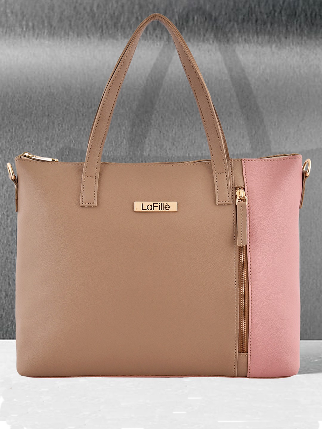 

LaFille Beige Structured Handheld Bag