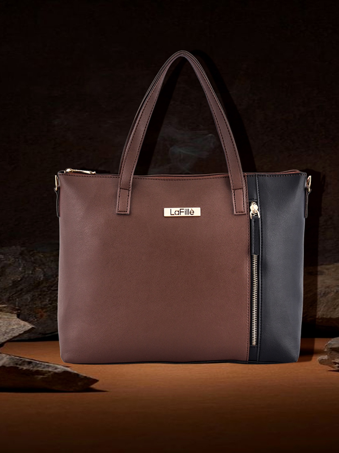 

LaFille Black Structured Handheld Bag