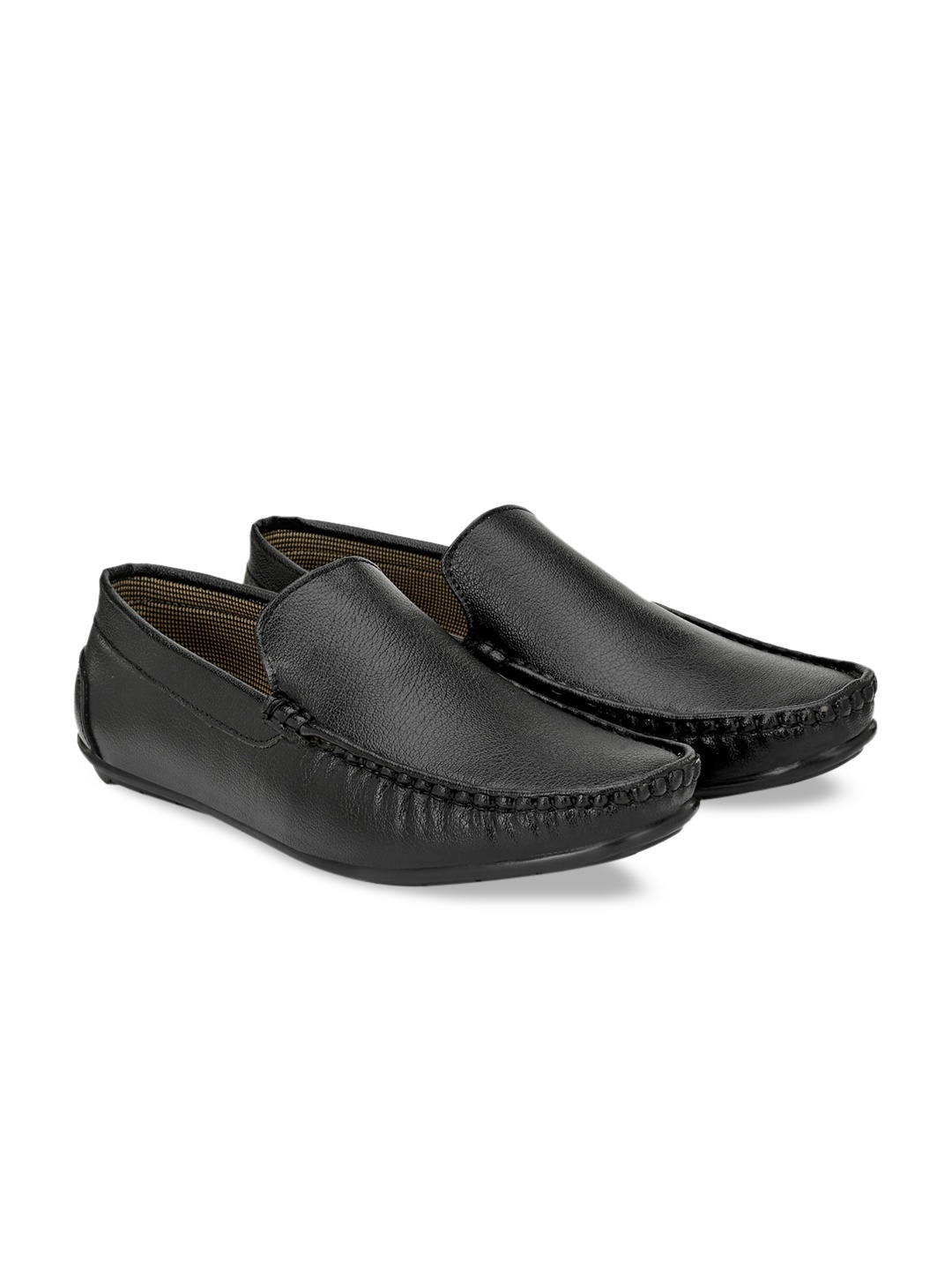 

Provogue Men Black Solid Lightweight Slip On Loafers