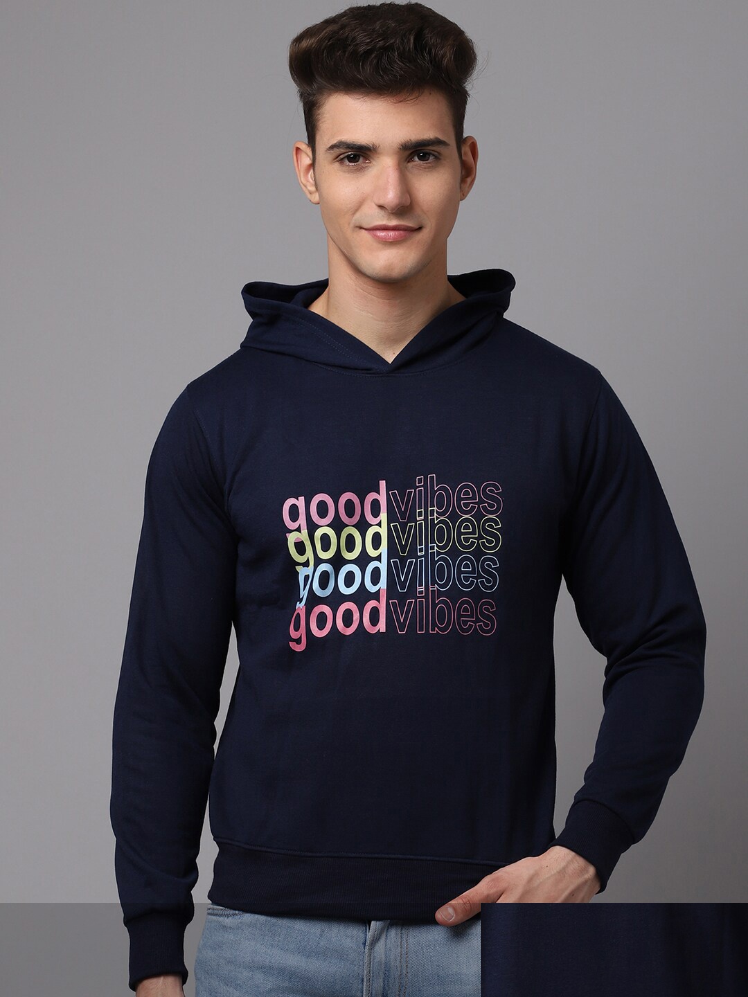 

Obaan Men Pack Of 2 Navy Blue Printed Sweatshirt