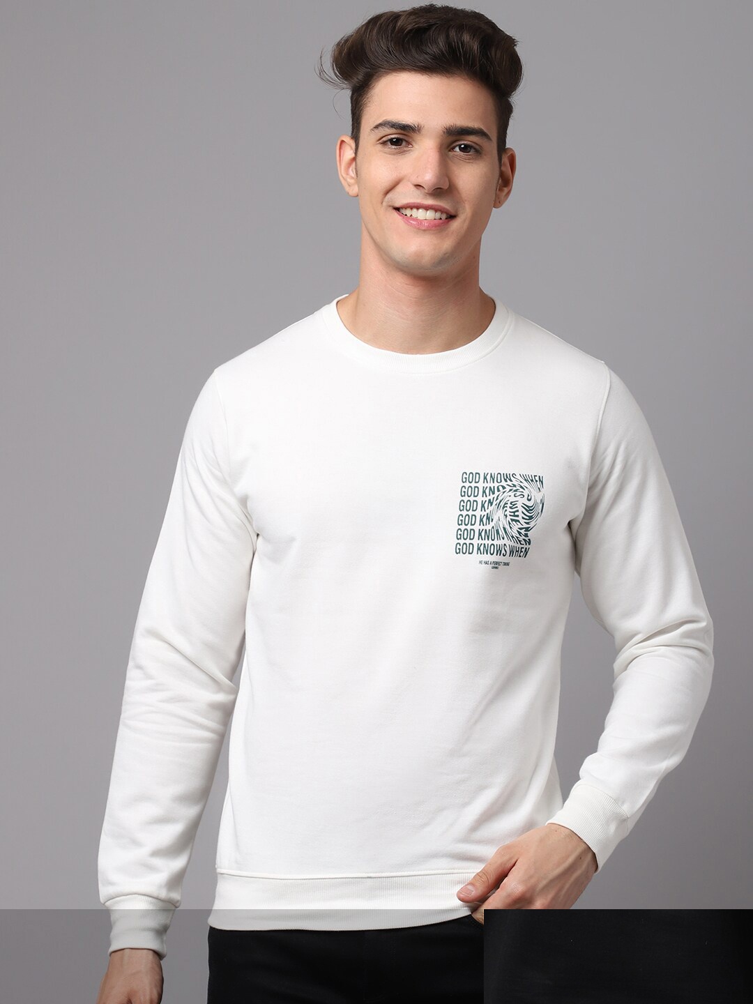 

Obaan Men Pack Of 2 White & Black Sweatshirt