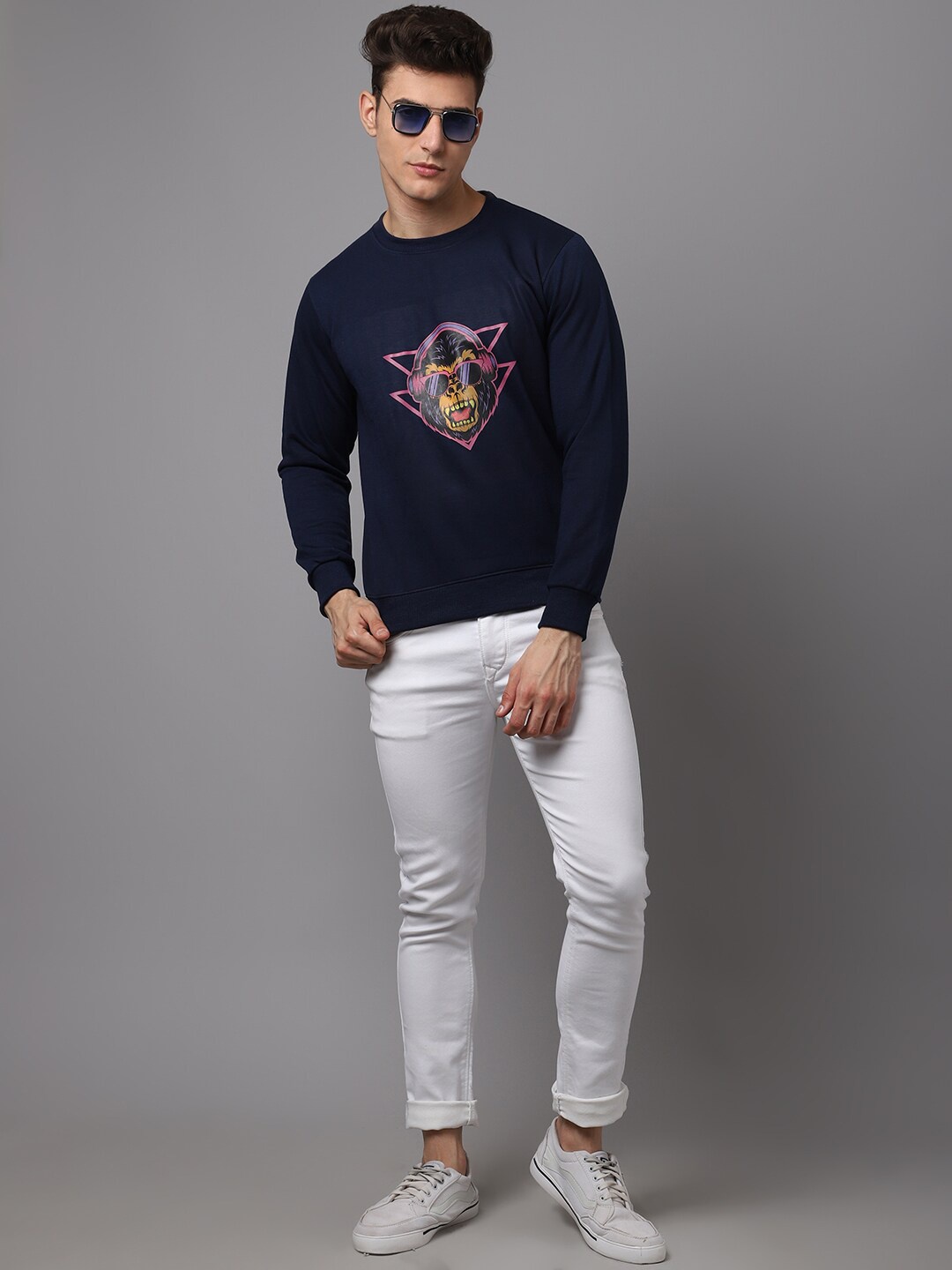 

Obaan Men Grey Printed Sweatshirt