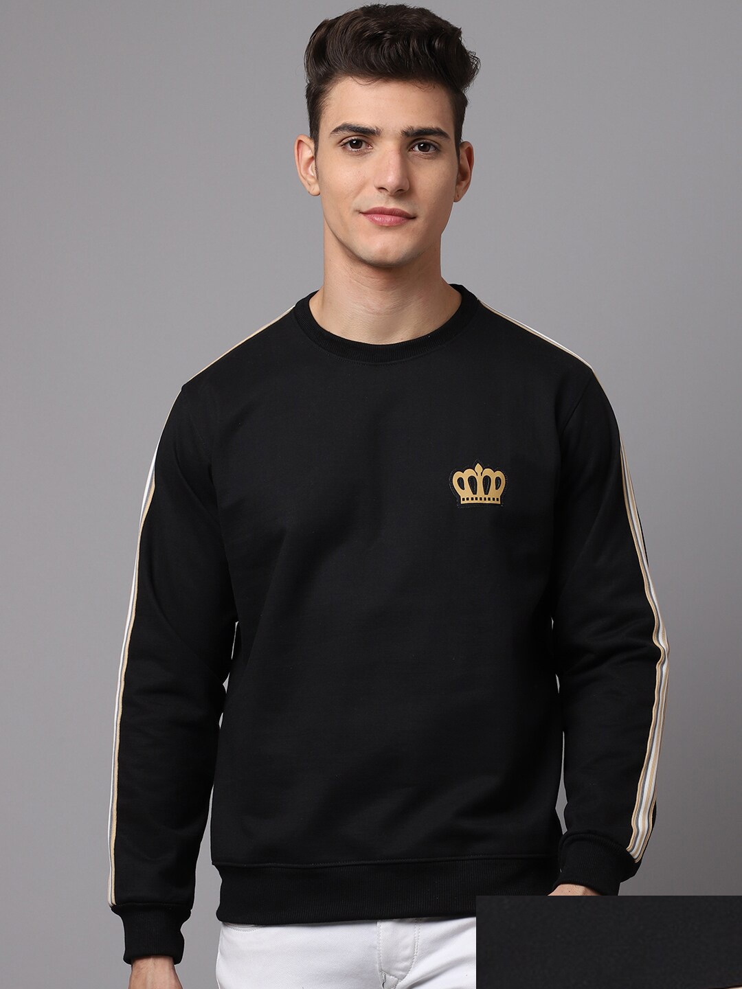 

Obaan Men Black Pack Of 2 Solid Sweatshirt